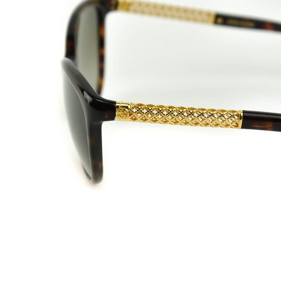 GUCCI Tortoise & Gold-Plated GG Sunglasses (mv) - Picture 3 of 11